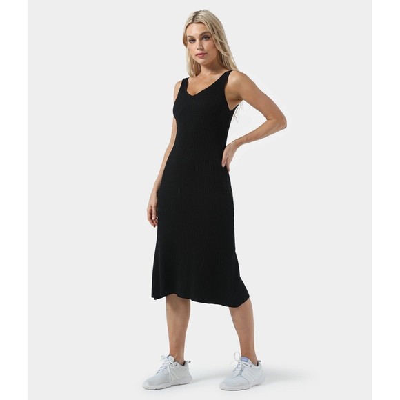 HALARA Dresses & Skirts - NWT Halara Everyday Split Hem Midi Strap Chill Dress-Admire